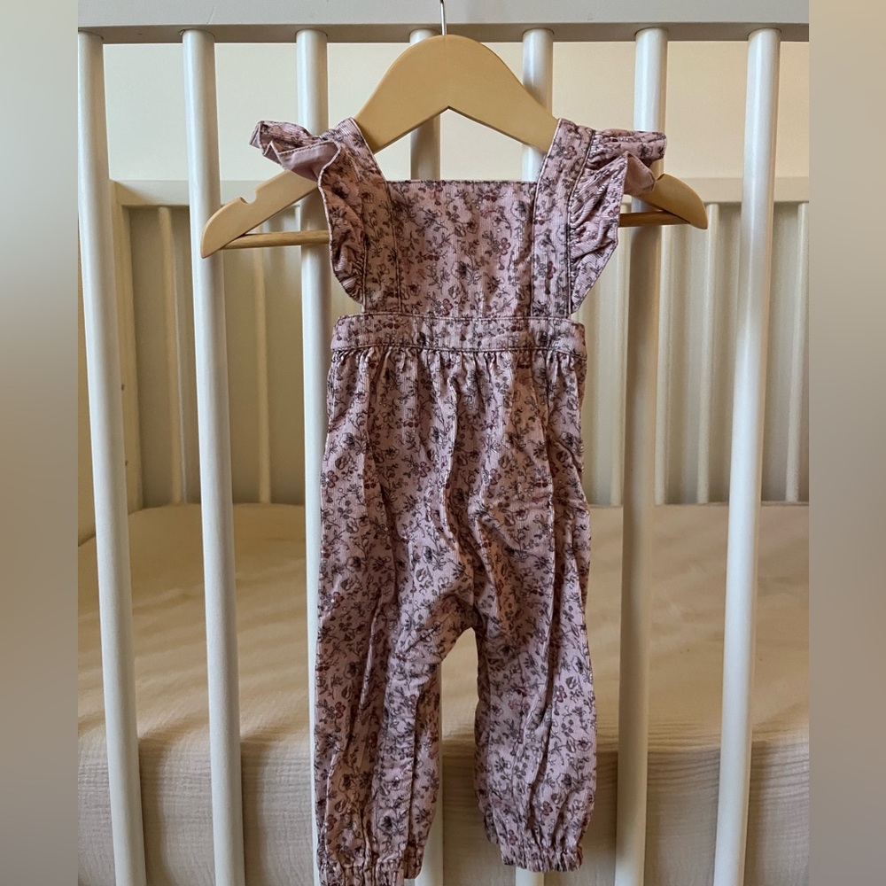Floral Jumpsuit - Organic Cotton Pincord Lucy Playsuit - Amelie Floral